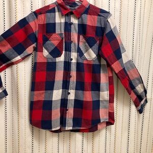 TOMMY HILFIGER BOYS FLANNEL SHIRT BUTTON UP SZ 16/18
